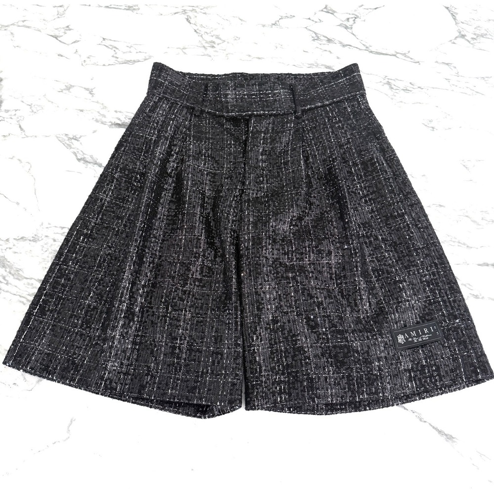 Amiri Luxury High end‎ Black Sequined Boucle Skater Shorts, Waist 32, Italy